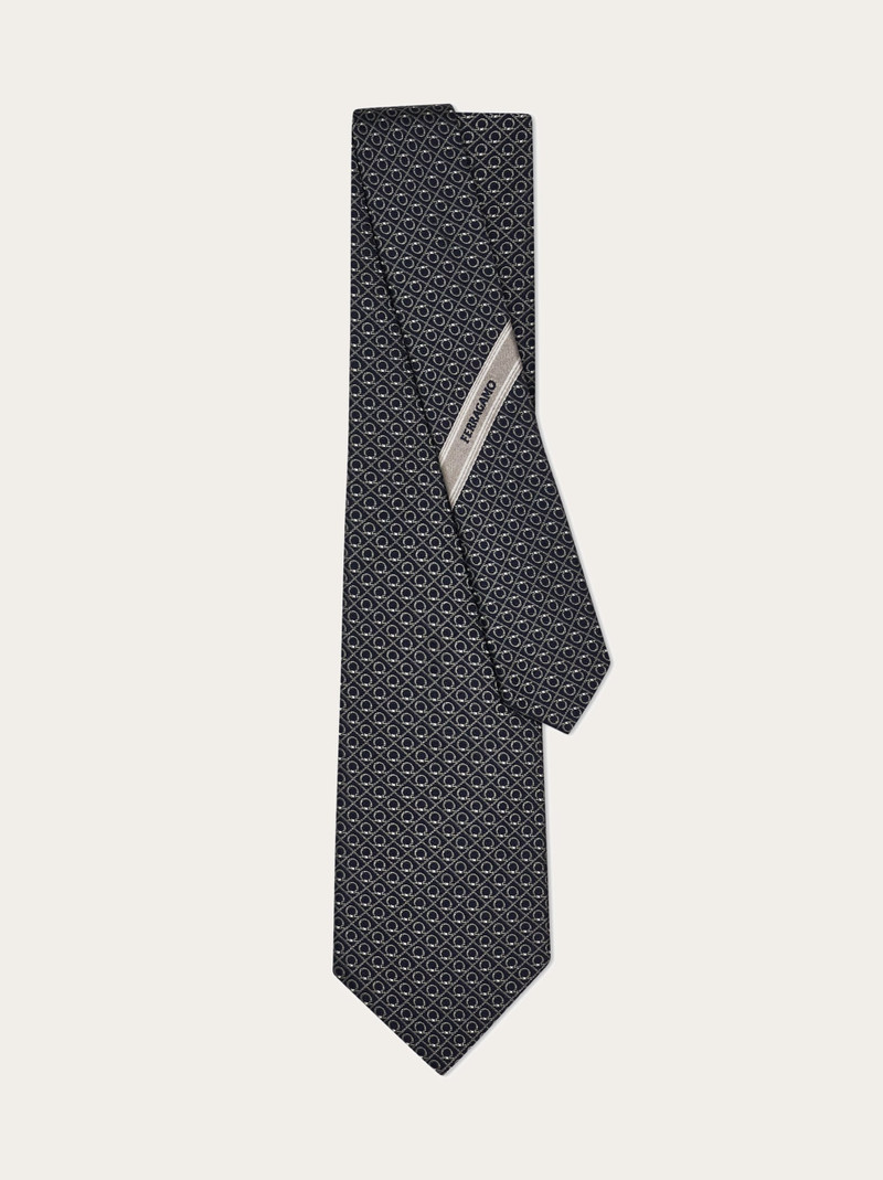 Gancini jacquard silk tie 3