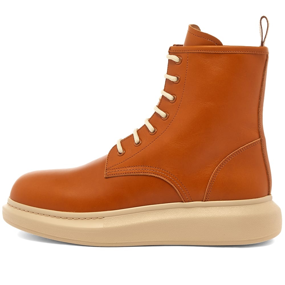 Alexander McQueen Leather Wedge Sole Lace Up Boot - 2