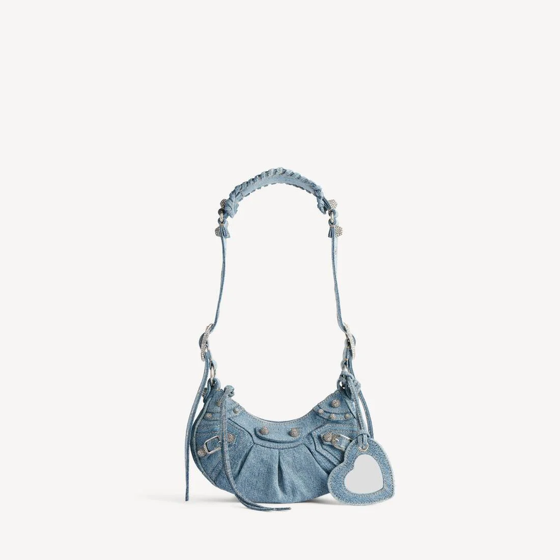 Women's Le Cagole Xs Shoulder Bag In Denim in Blue - 1
