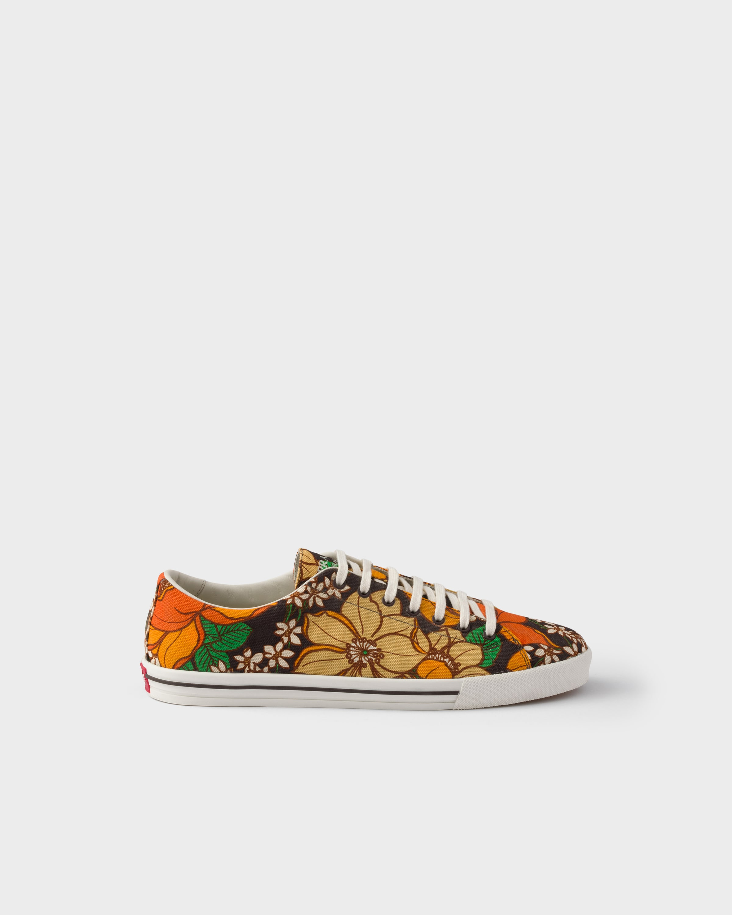 Laced floral print canvas sneakers - 2