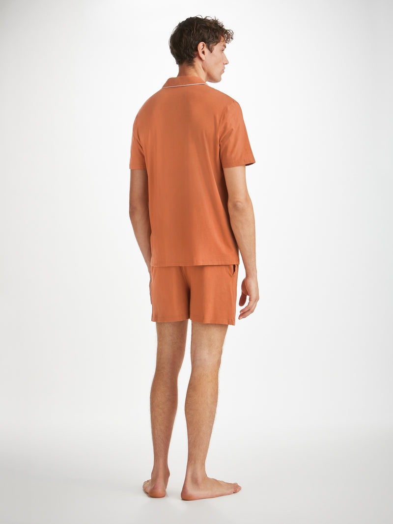 Men's Short Pyjamas Basel Micro Modal Stretch Terracotta - 4