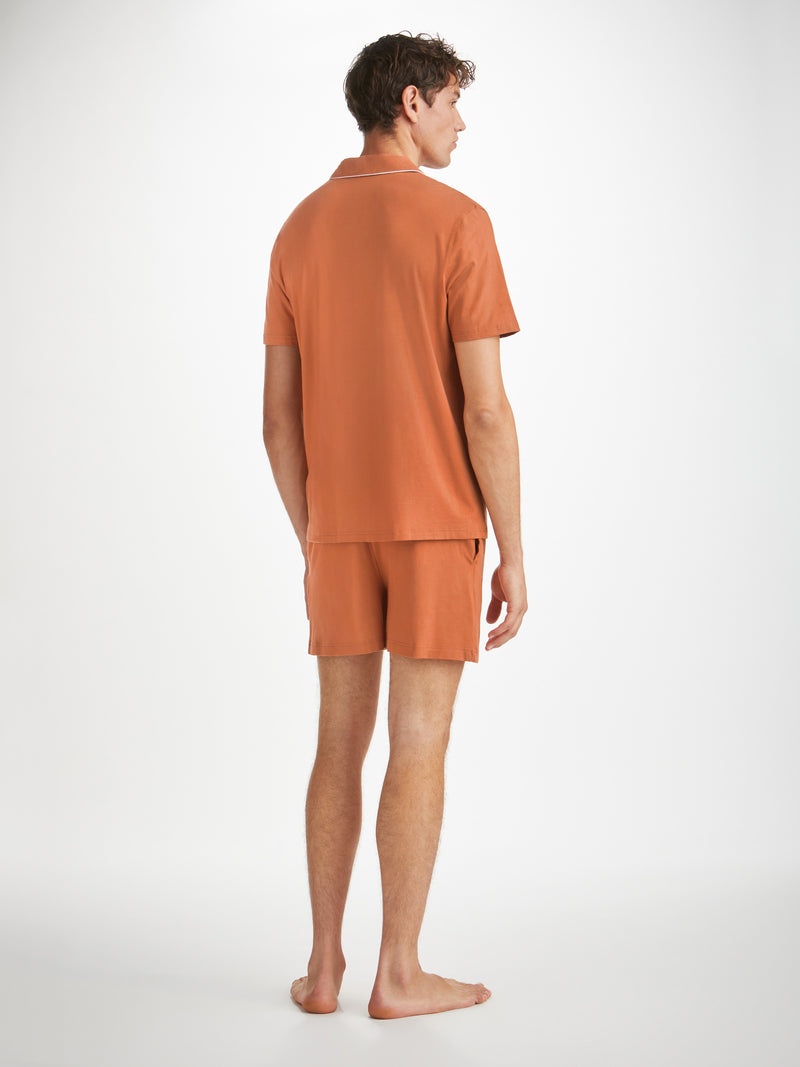 Men's Short Pajamas Basel Micro Modal Stretch Terracotta - 4