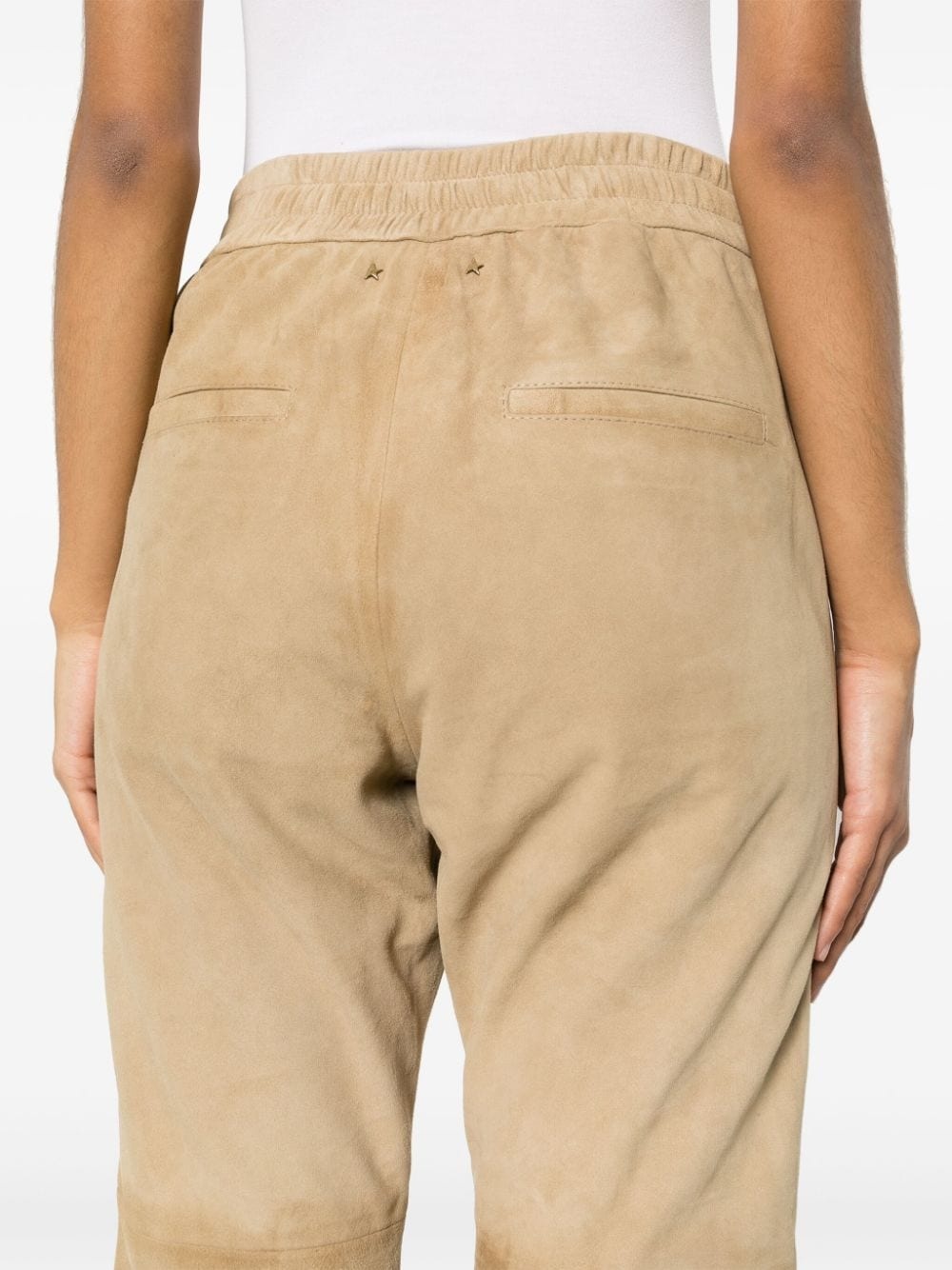 slim-fit suede trousers - 5