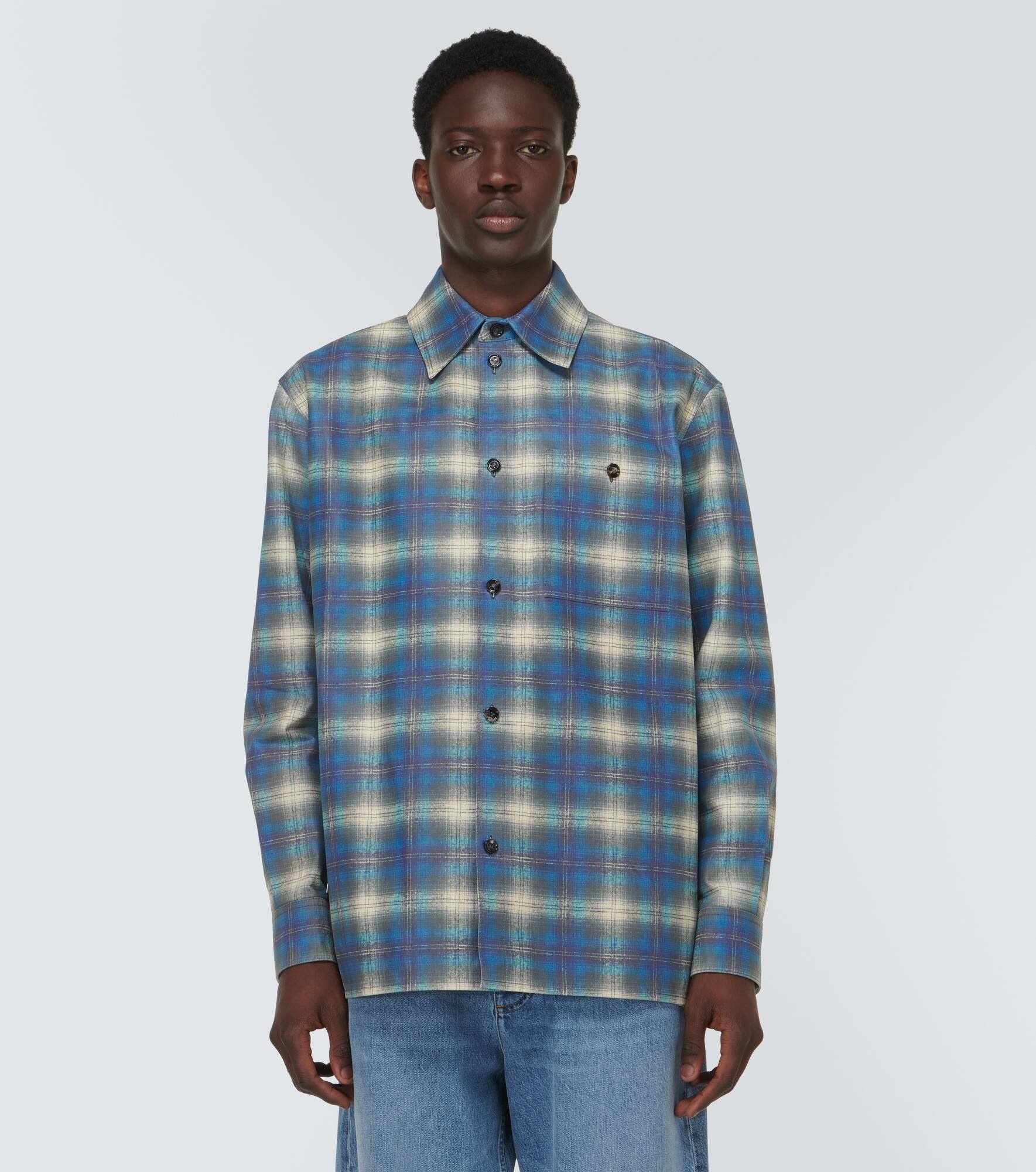 Checked leather shirt - 3