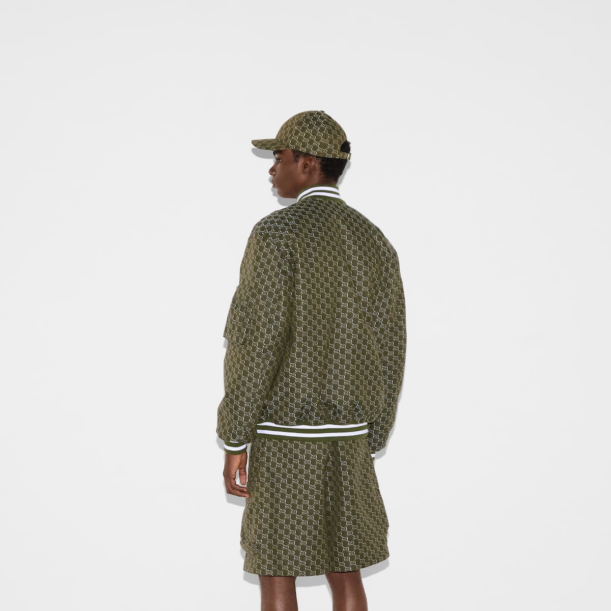 Cotton jacquard jacket with GG Shadow - 4