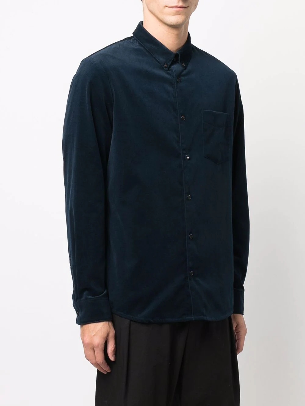 button-down velvet shirt - 3