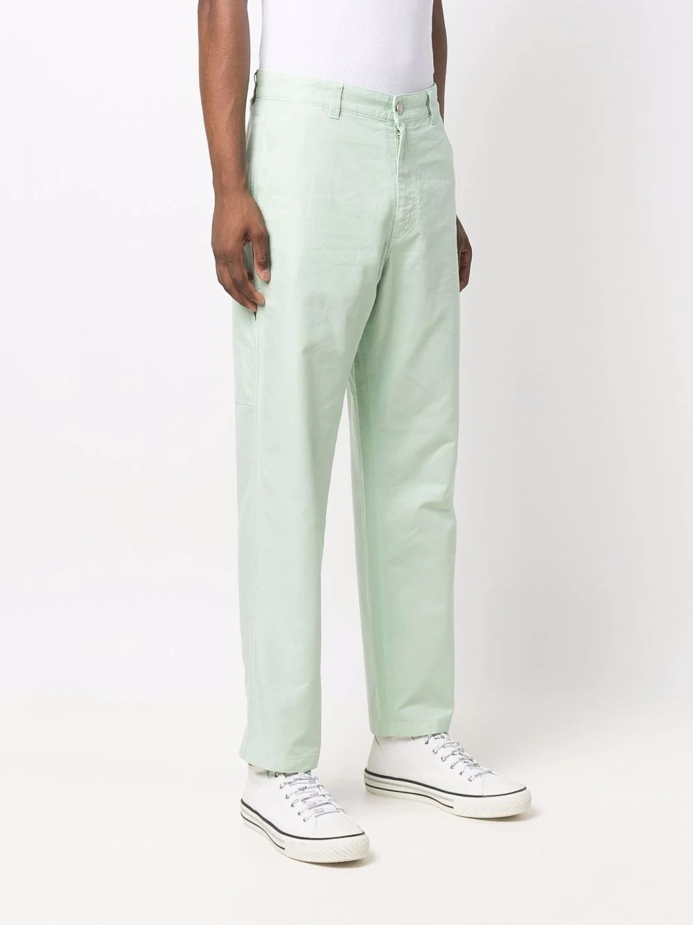 contrast-stitch worker trousers - 3