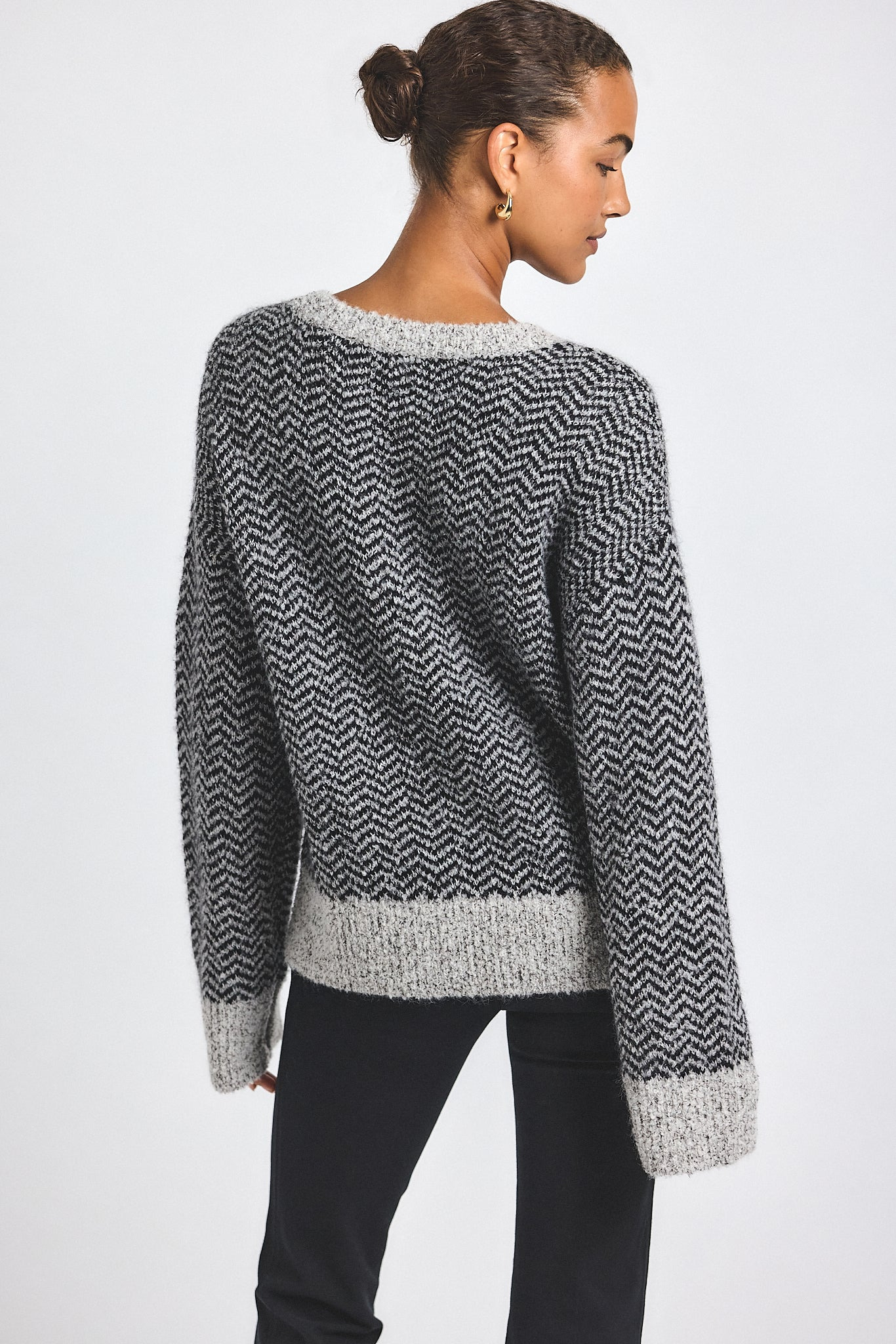 ASTRID HERRINGBONE KNIT SWEATER - 5