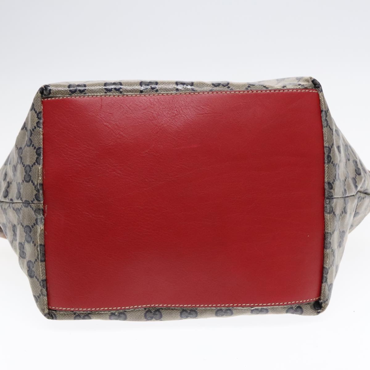 GUCCI GG Crystal Sherry Line Tote Bag Gold Red Navy - 10