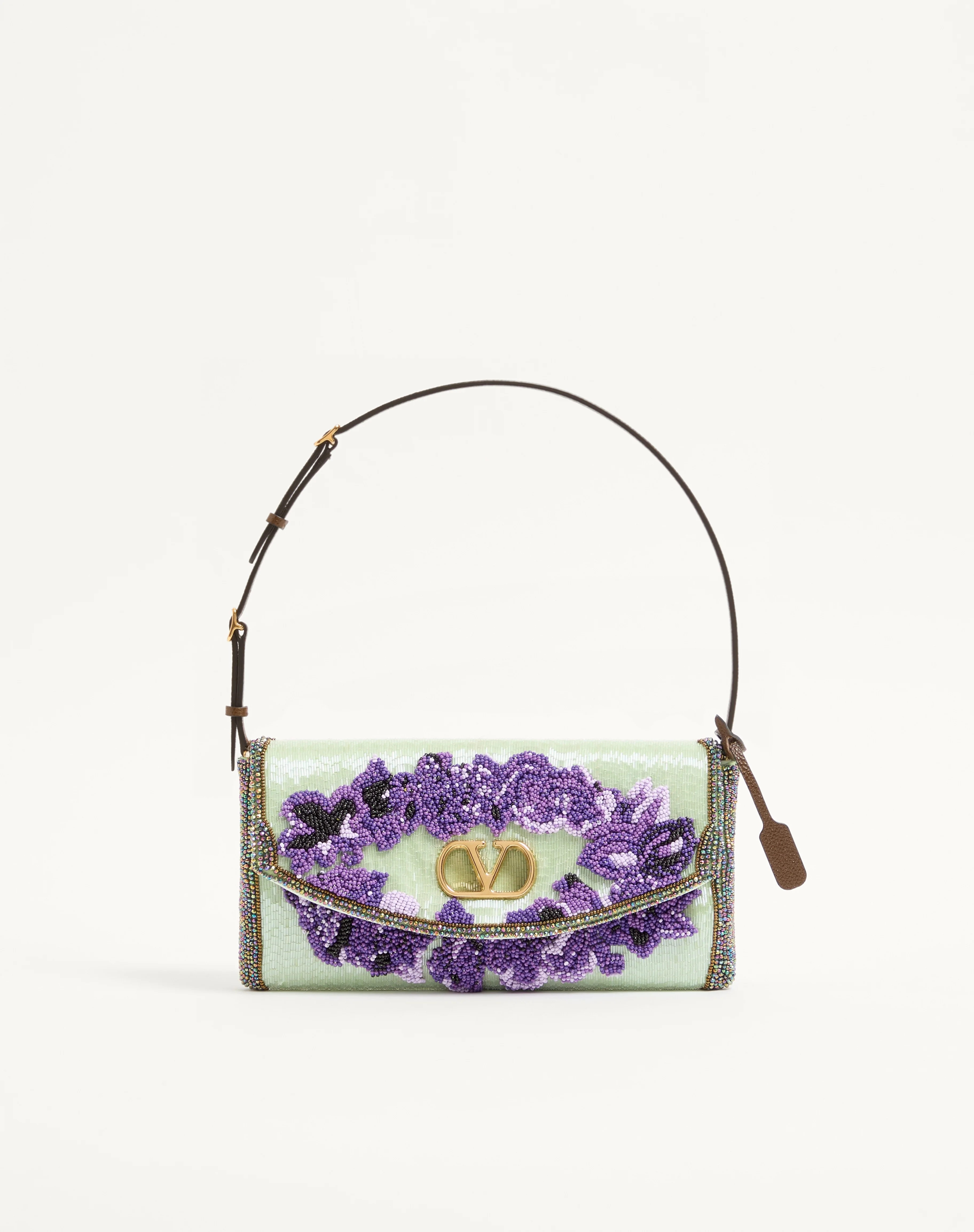 VALENTINO GARAVANI DEVAIN SMALL EMBROIDERED SHOULDER BAG - 1