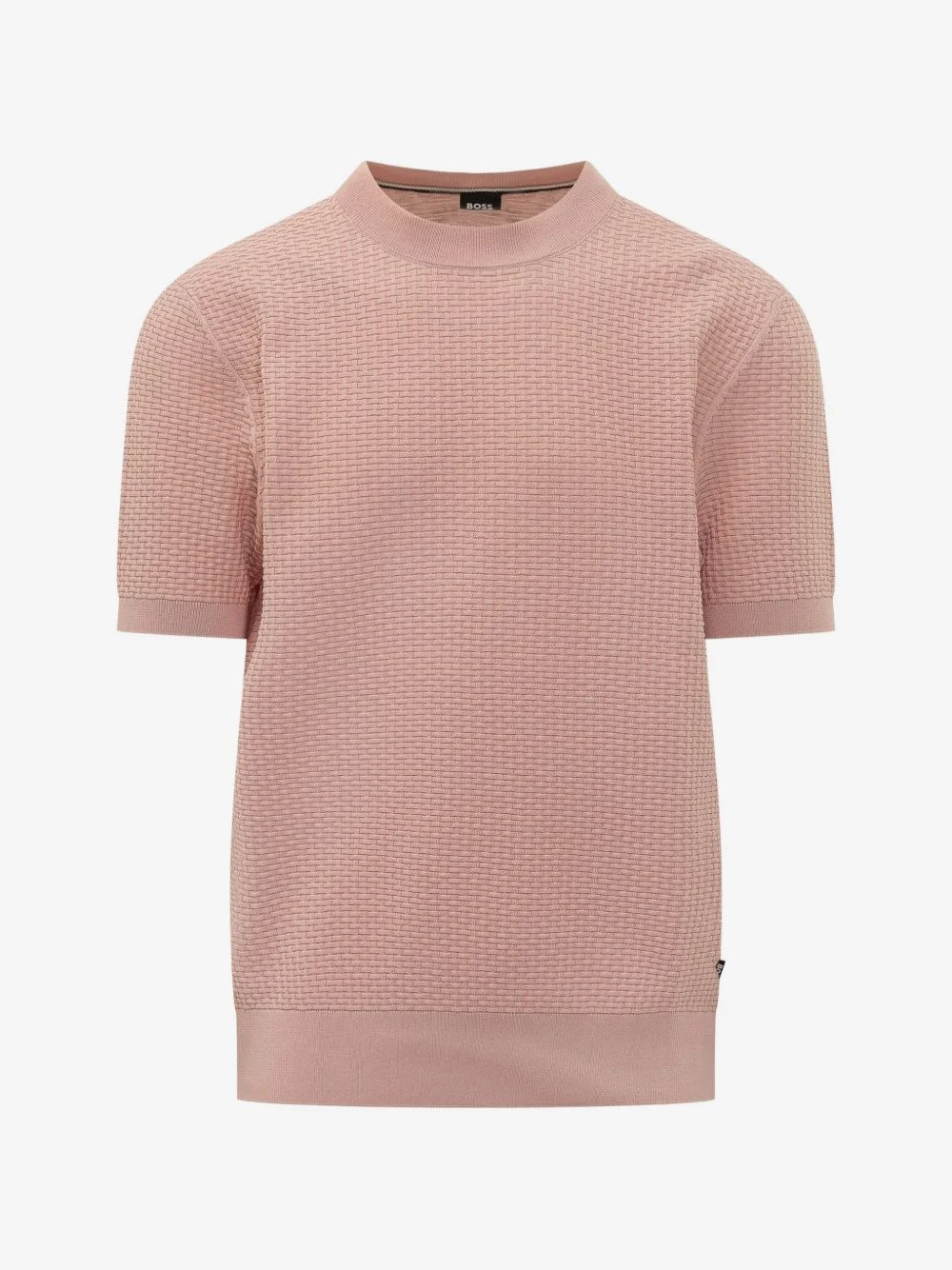 basket-weave short-sleeve sweater - 1