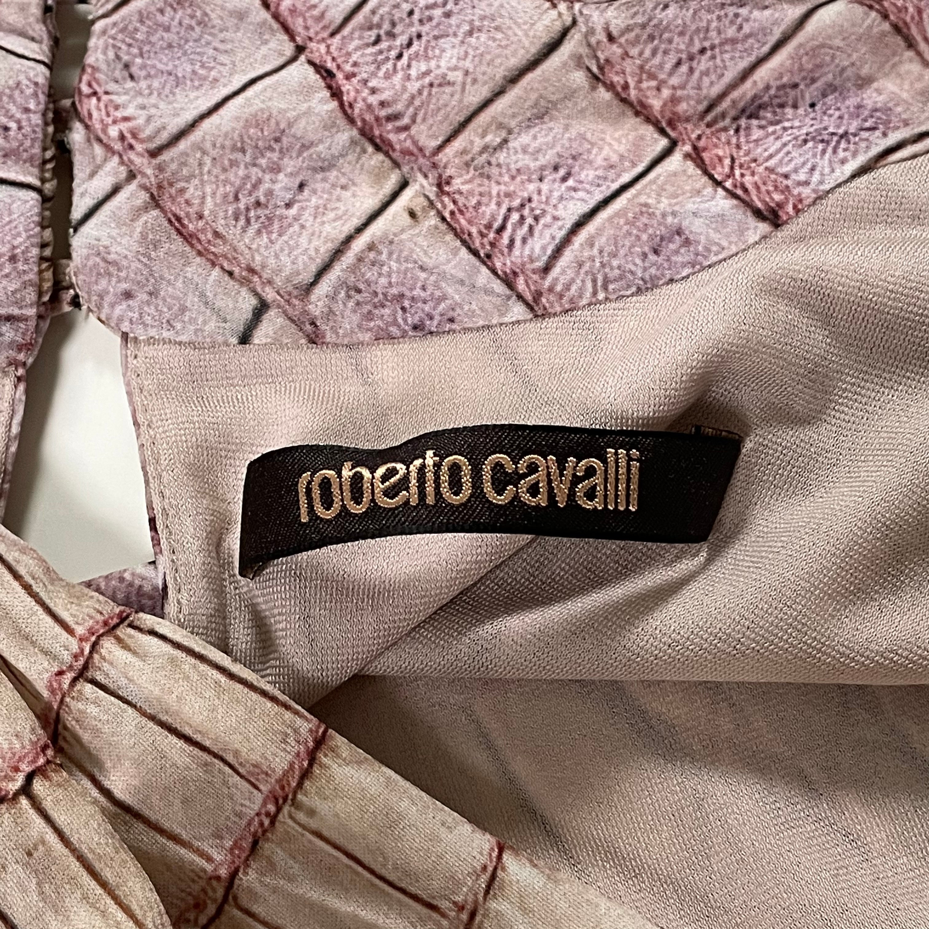 ROBERTO CAVALLI Spring Summer 2011 Crocodile Print Laced Up Dress - 6