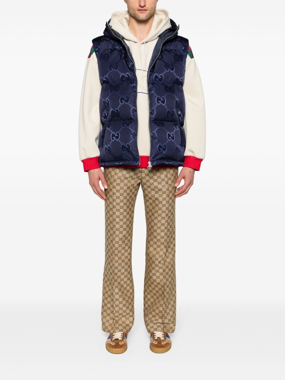 Jumbo GG-jacquard down gilet - 2