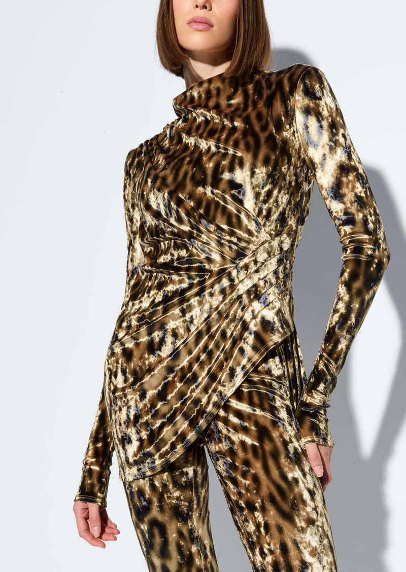 Velvet Leopard Draped Top 4