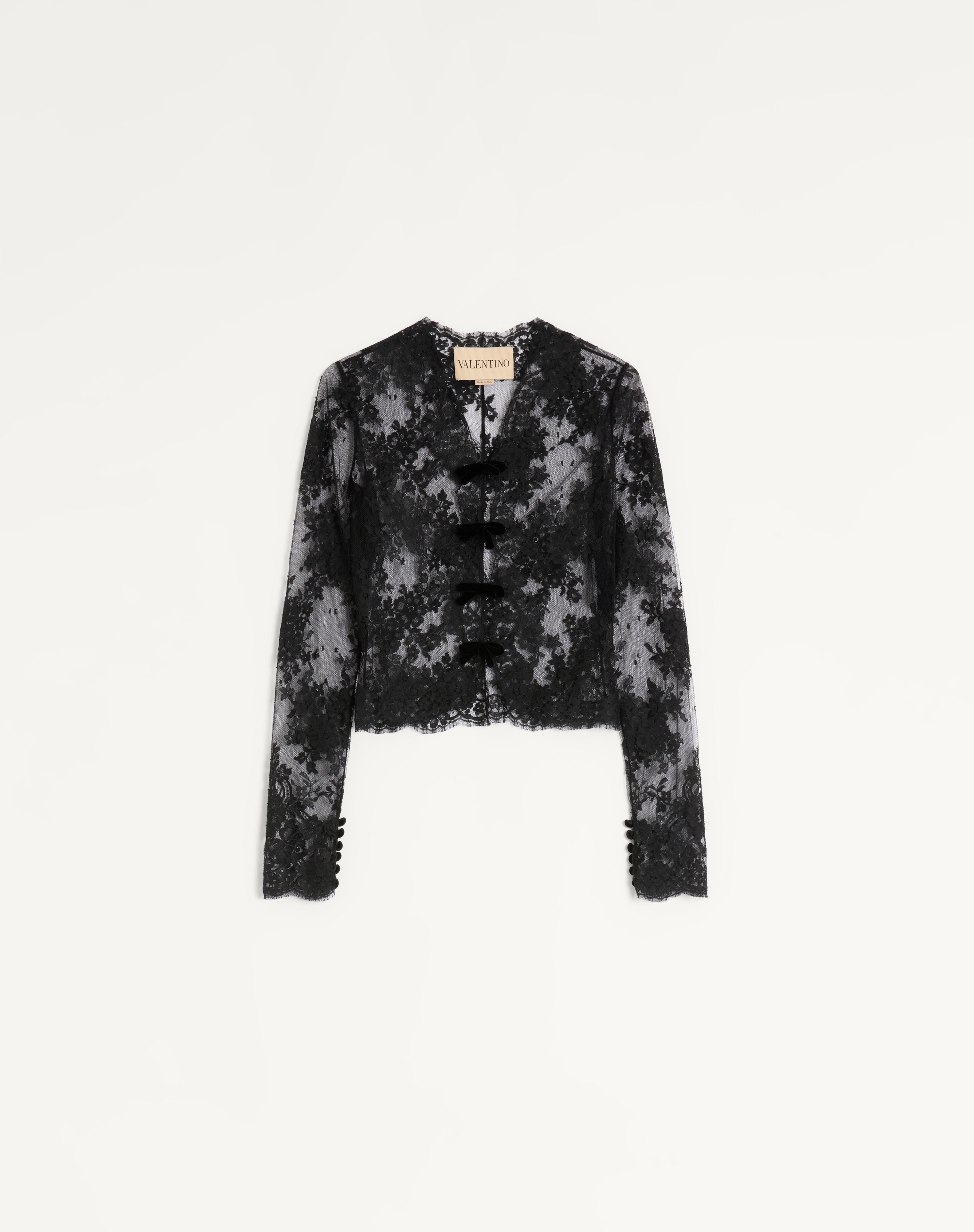 LACE BLOUSE WITH BOWS - 1