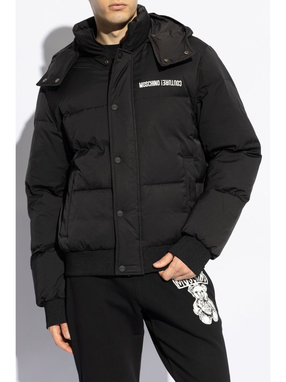 logo-print padded jacket - 3