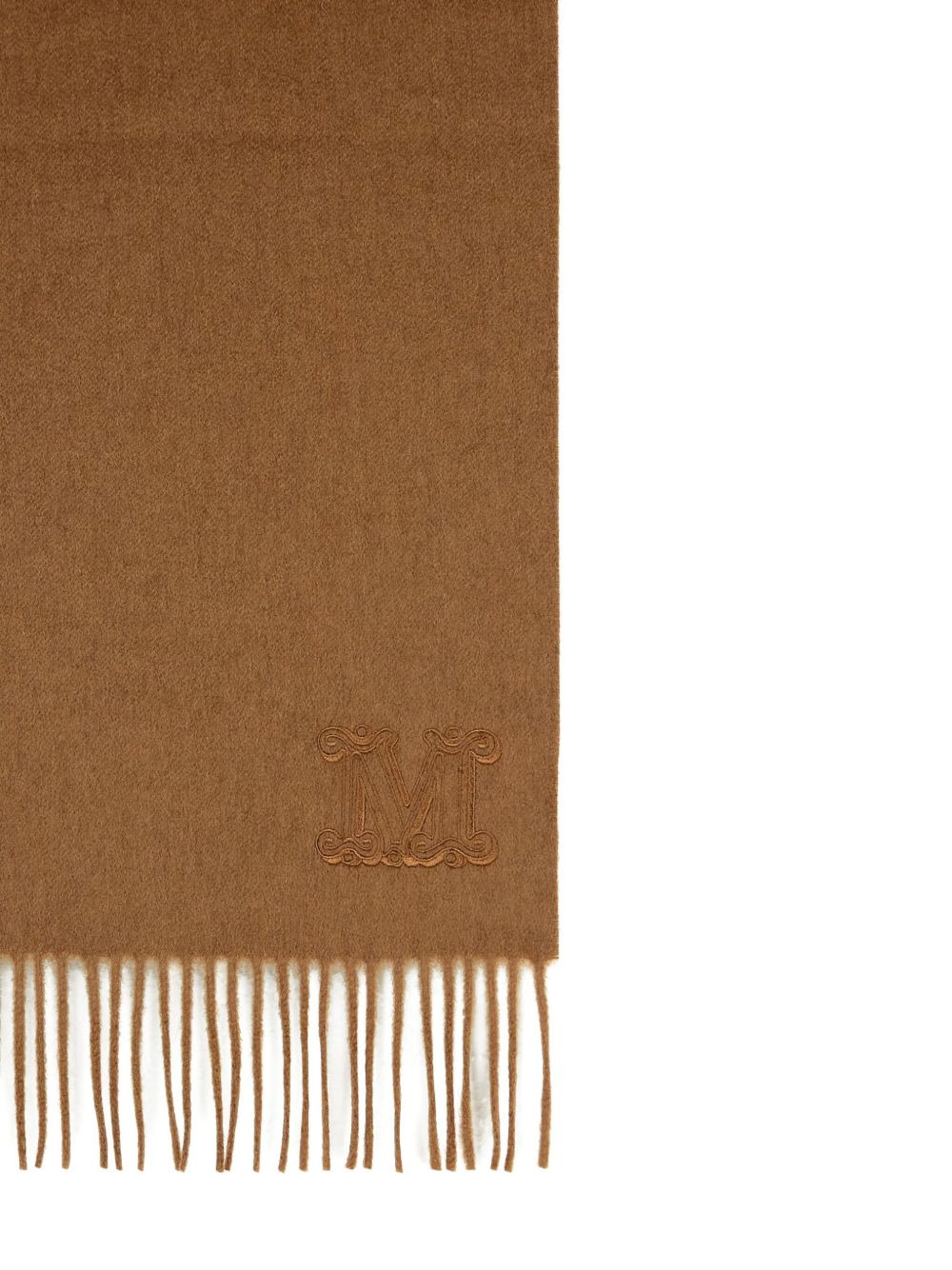 embroidered-monogram fringe scarf - 3