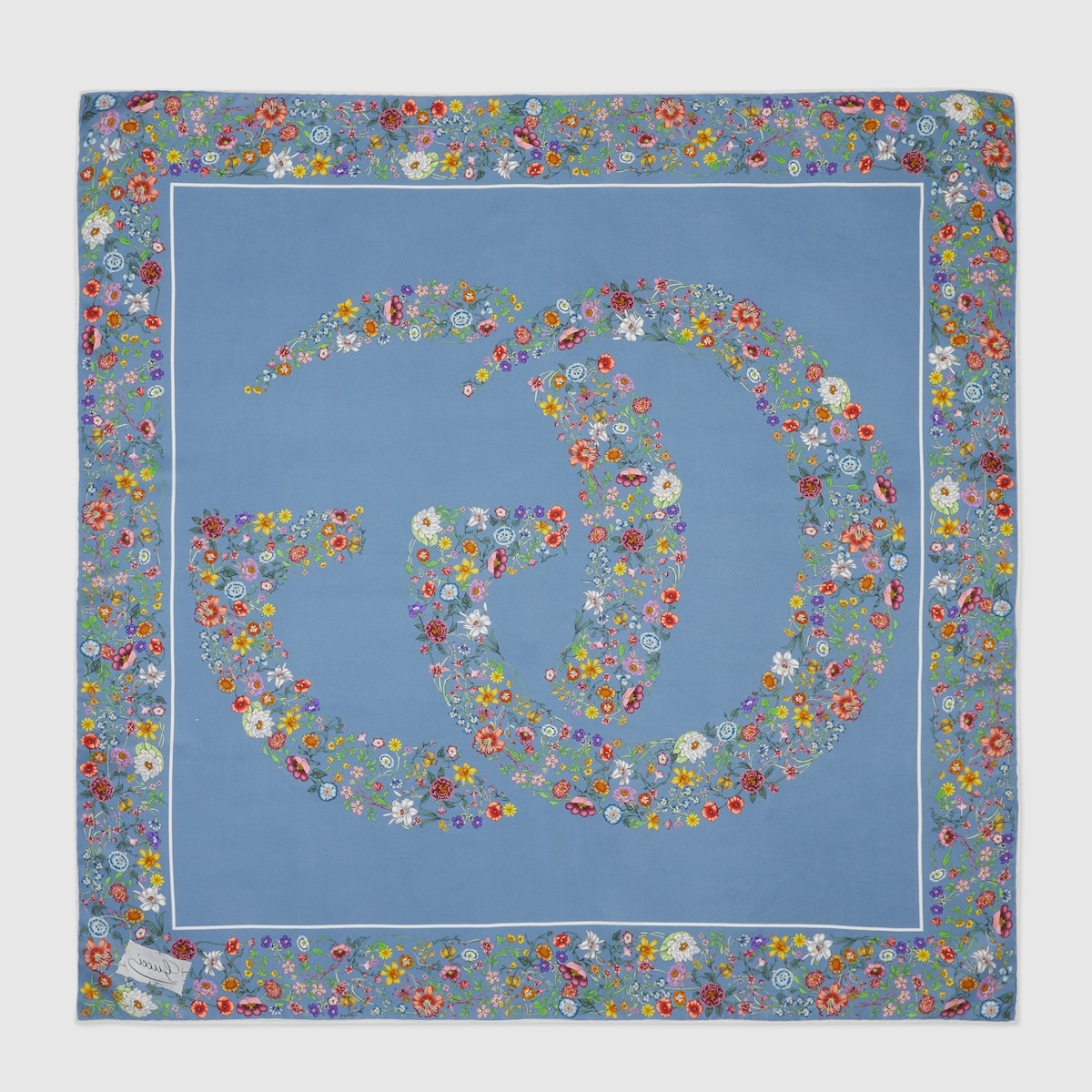 Double G floral print silk carré - 2