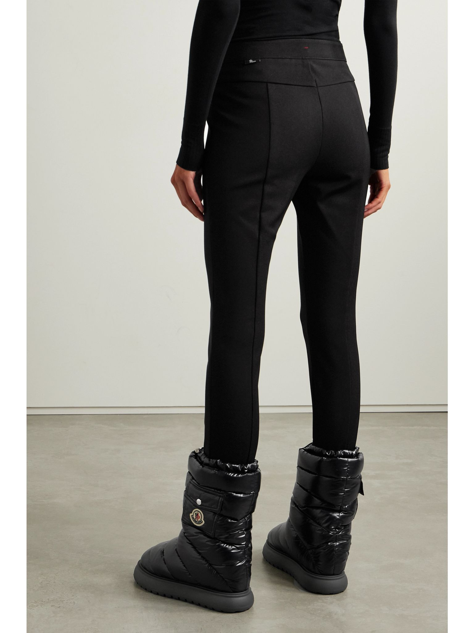 Twill slim-leg stirrup ski pants Black - 4