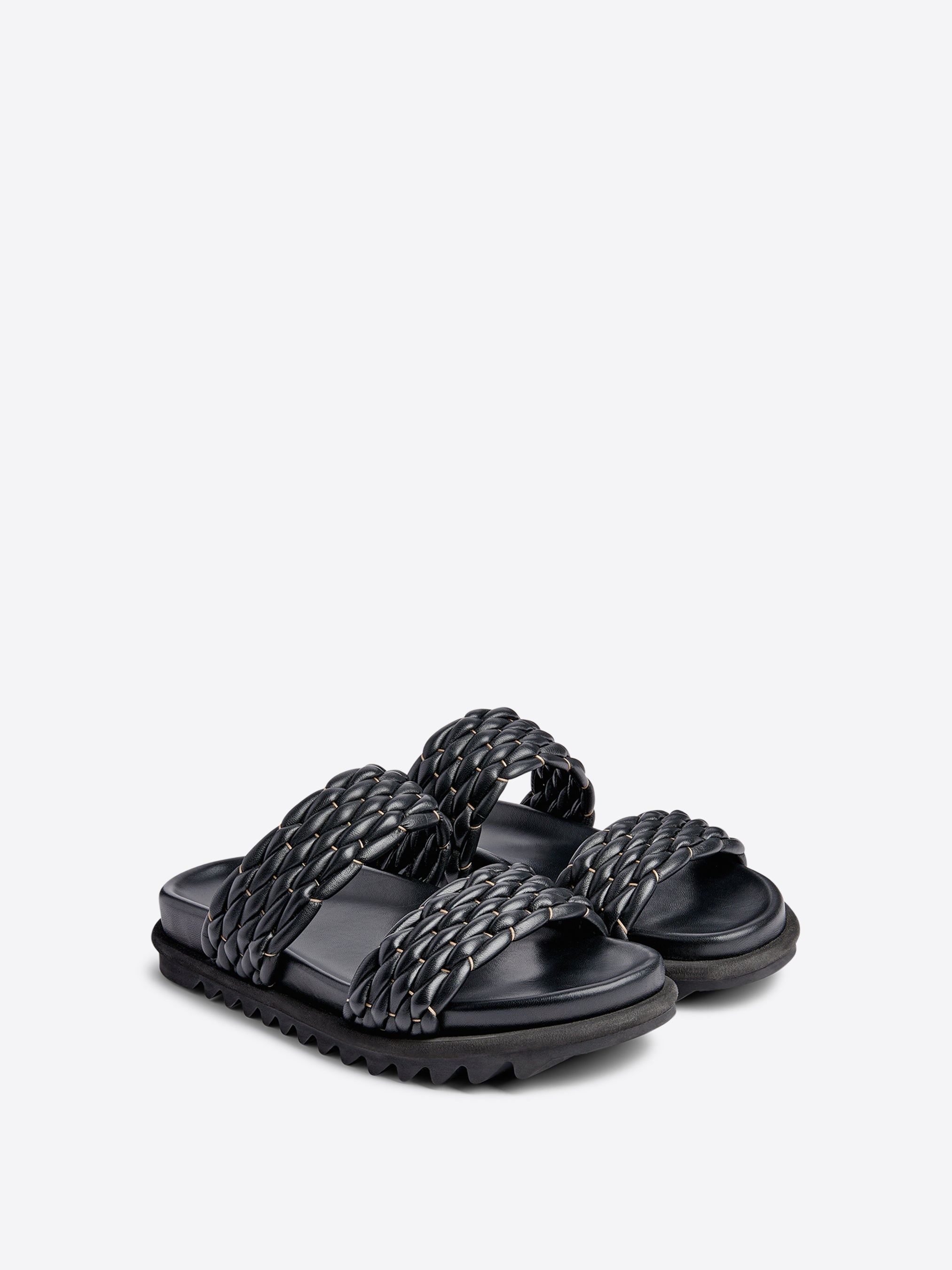 BRAIDED LEATHER SANDALS - 3