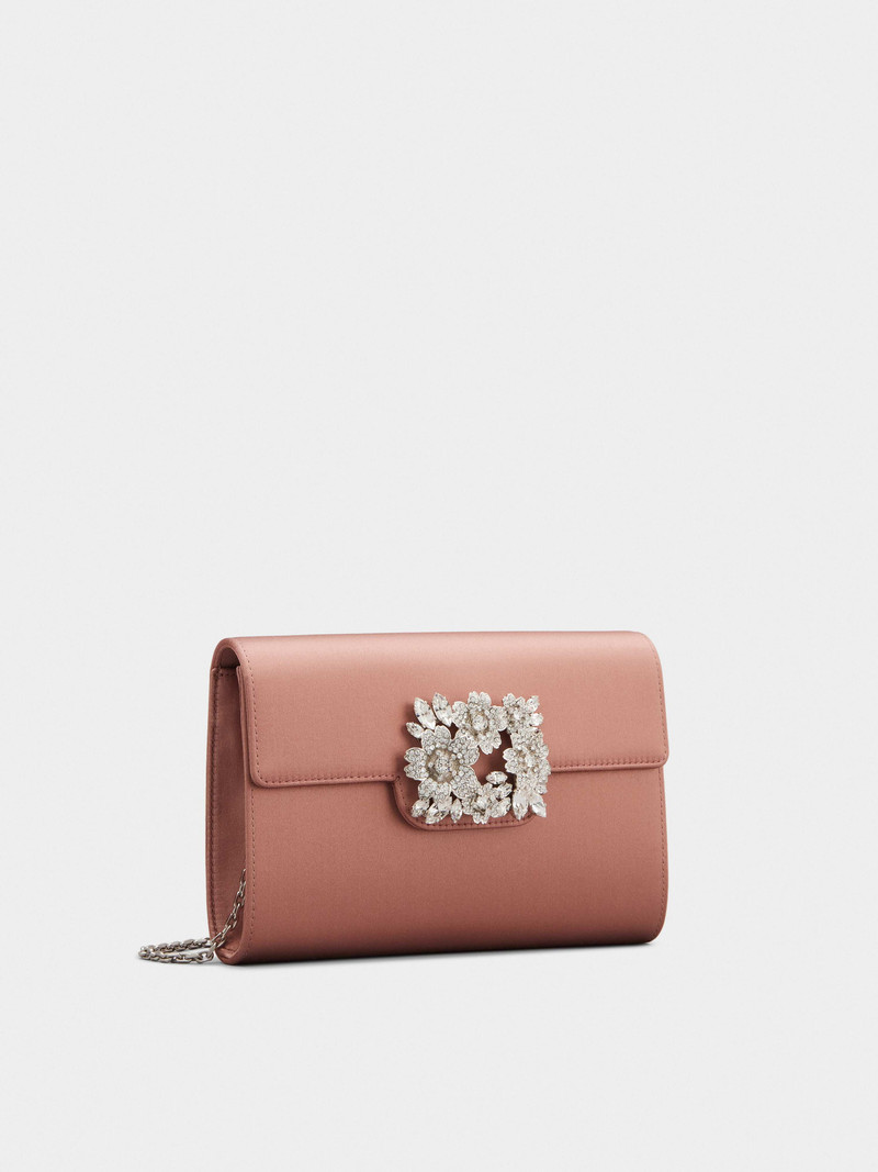 RV Bouquet Strass Buckle Mini Clutch Bag in Satin 3