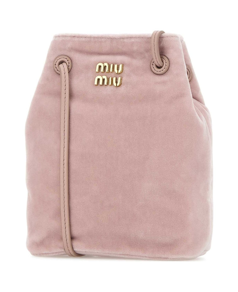 Miu Miu Pastel Pink Velvet Crossbody Bag outlook
