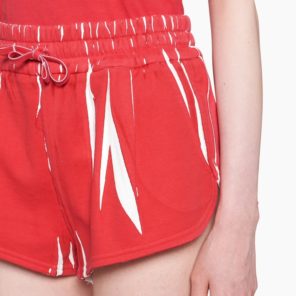 Printed cotton fleece shorts with logo - 5