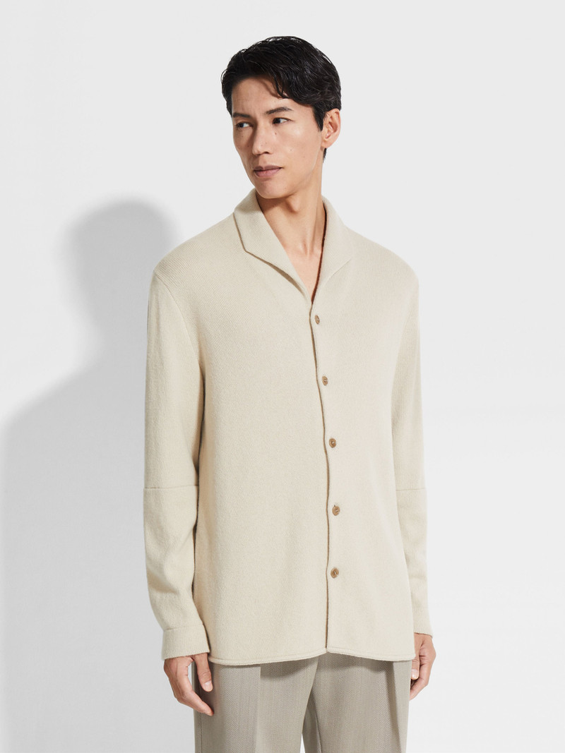 LIGHT BEIGE OASI CASHMERE SHIRT 4