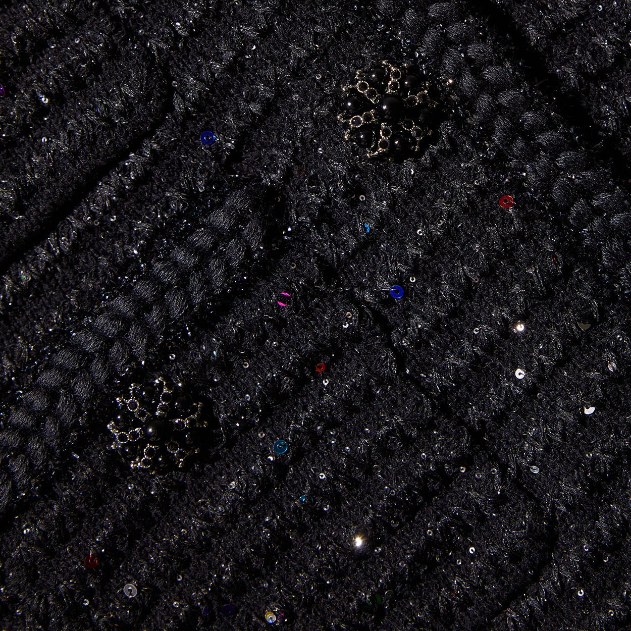Black Sequin Knit Jacket - 5