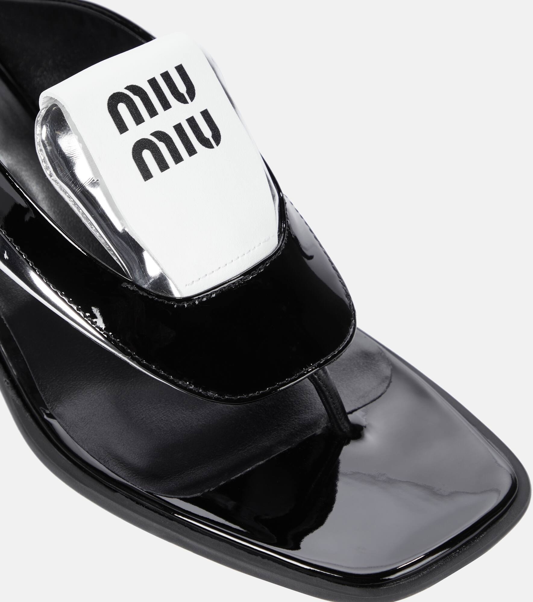 Patent leather thong sandals - 6