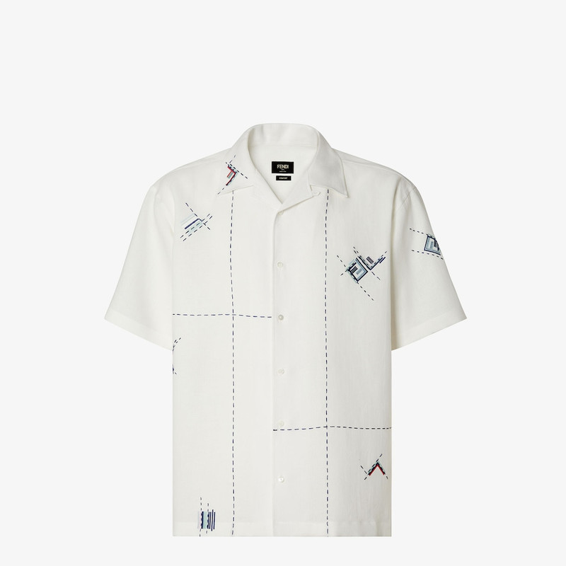Shirt White linen shirt with embroidery 1