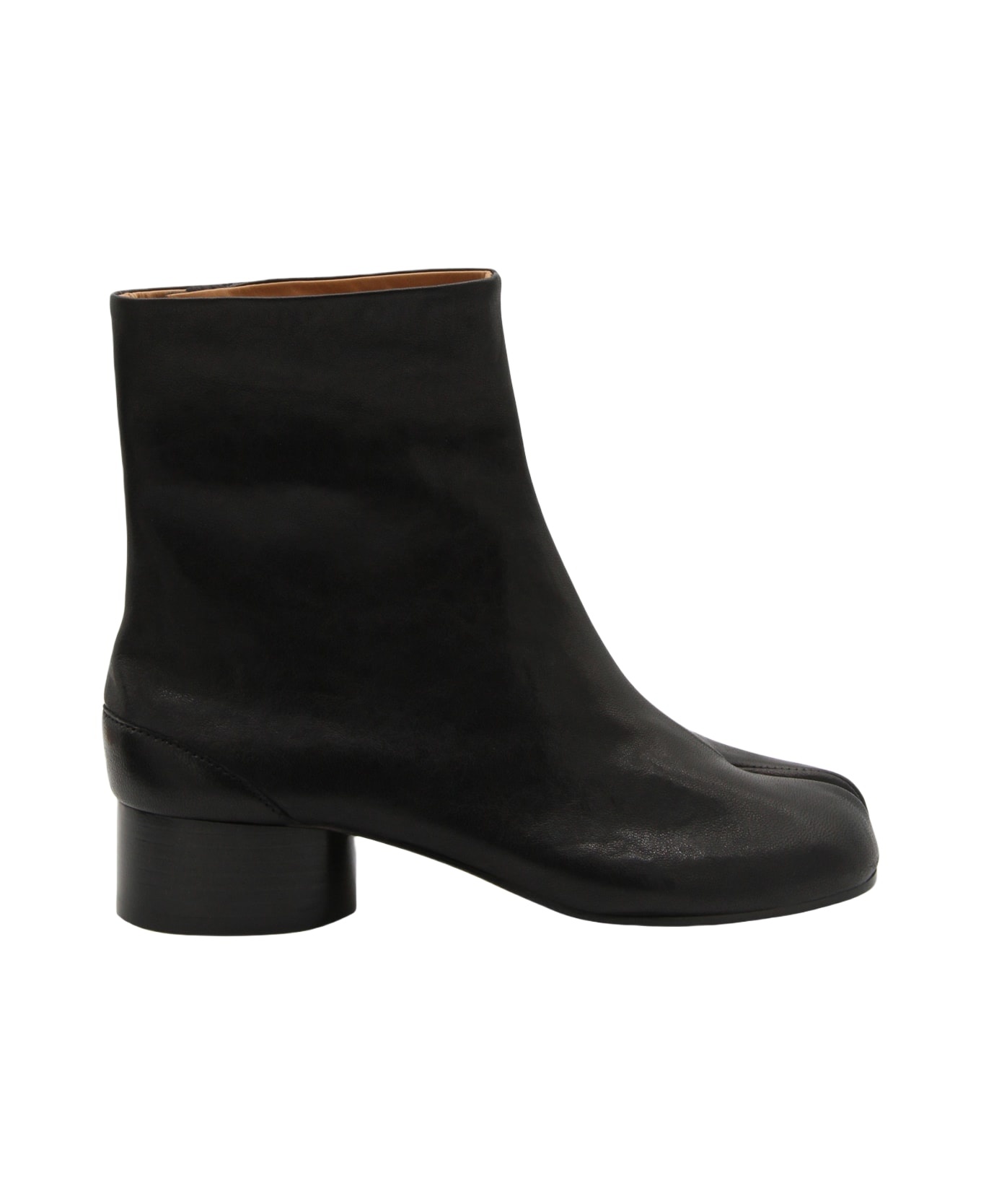 Black Leather Tabi Boots - 1