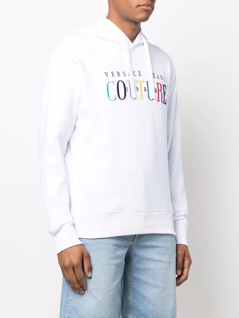 embroidered-logo cotton hoodie - 3