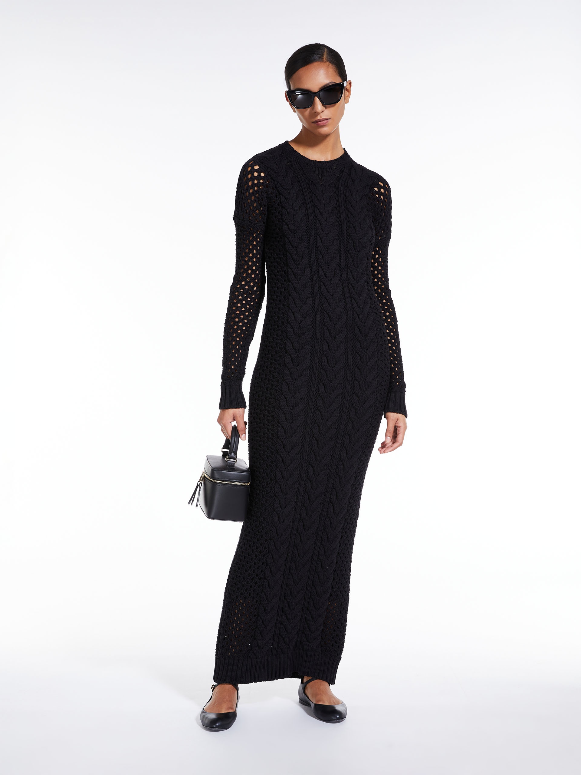 JUMBO Knitted dress with openwork sleeves - 1