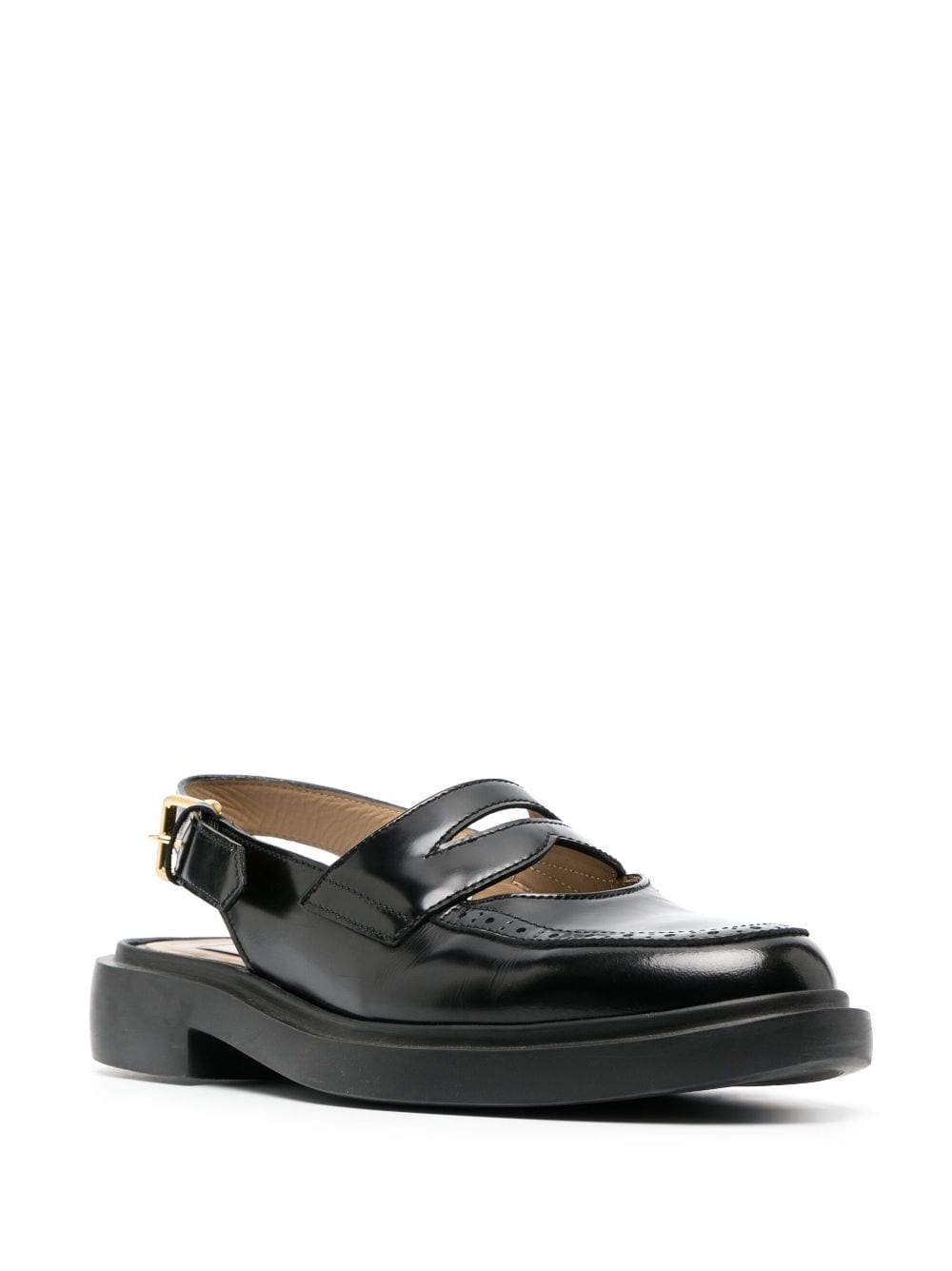 slingback leather penny loafers - 2