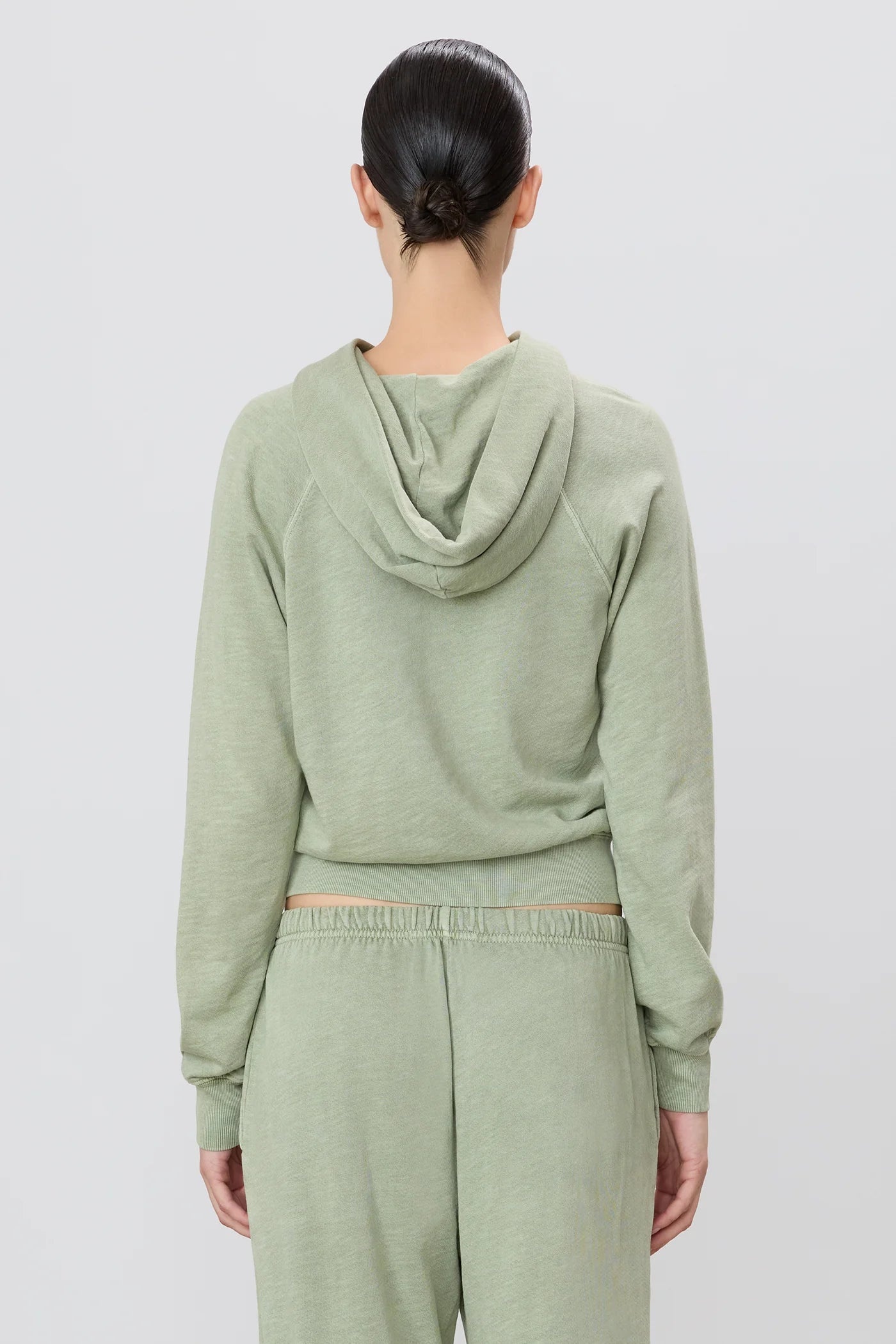 Shrunken Hoodie Sweatshirt Sage - 4