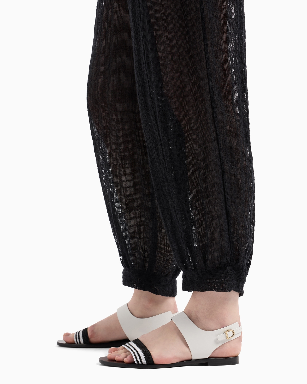 LINEN BLEND MESH TROUSERS - 5