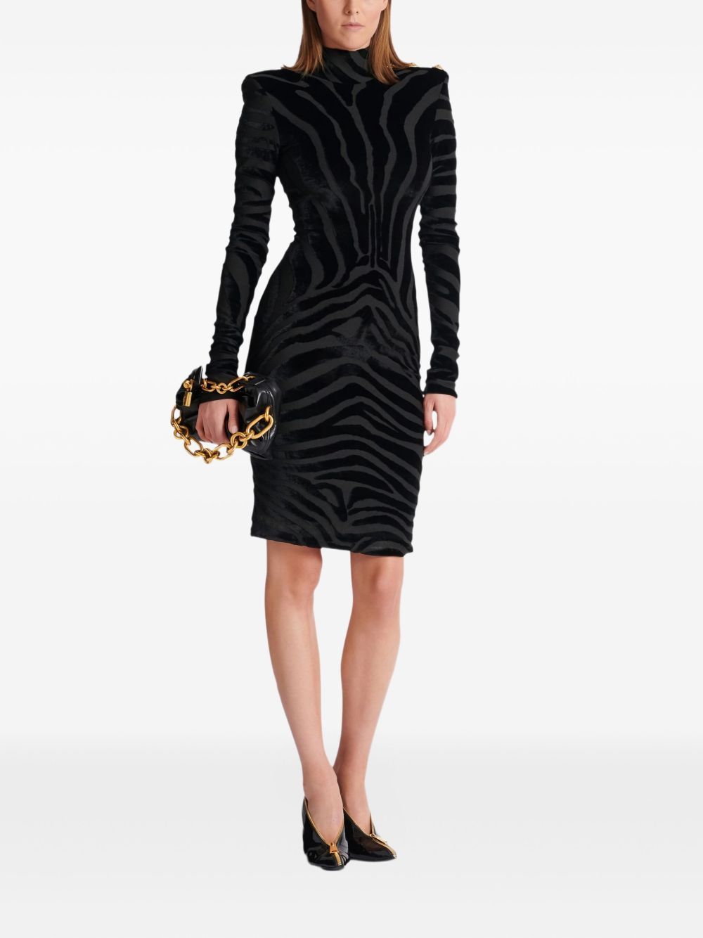zebra-print midi dress - 2