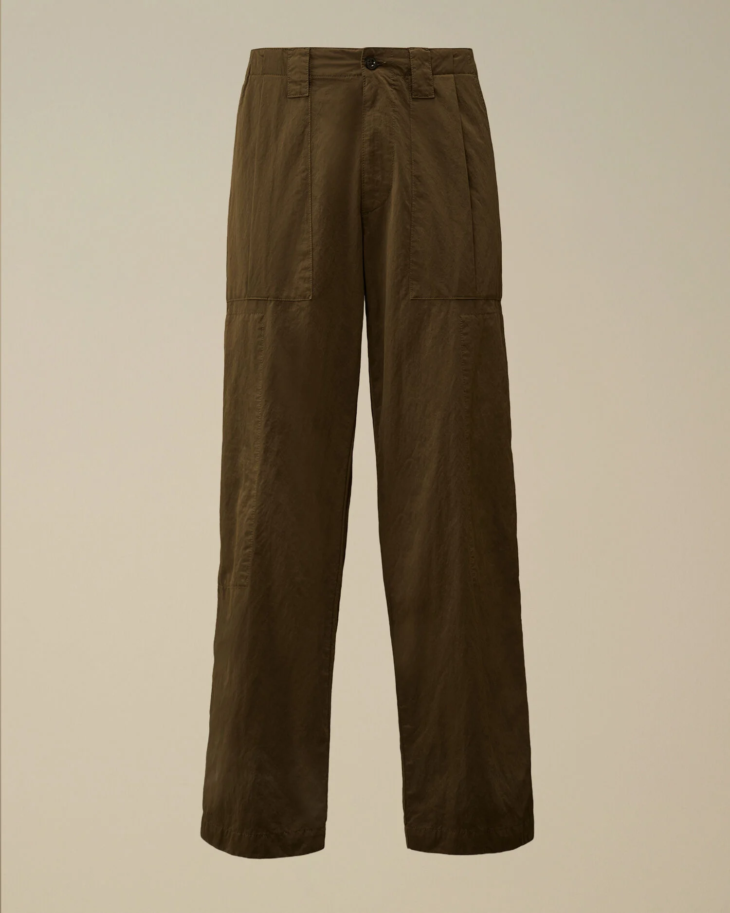 Diagonal Flatt Nylon Loose Pants - 1