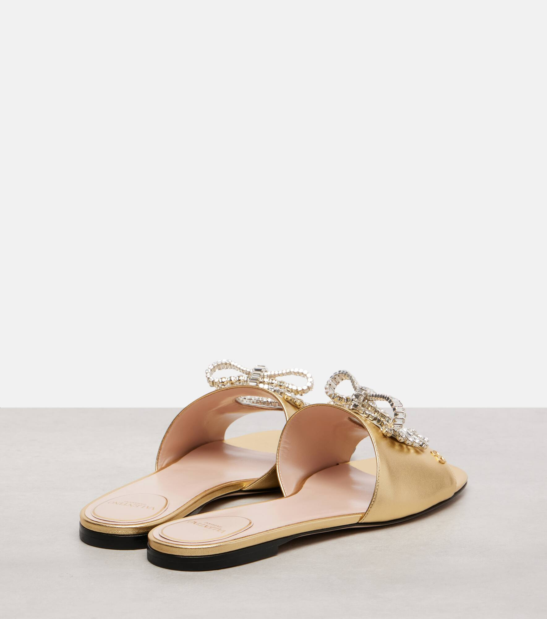 Adamantine embellished leather slides - 2