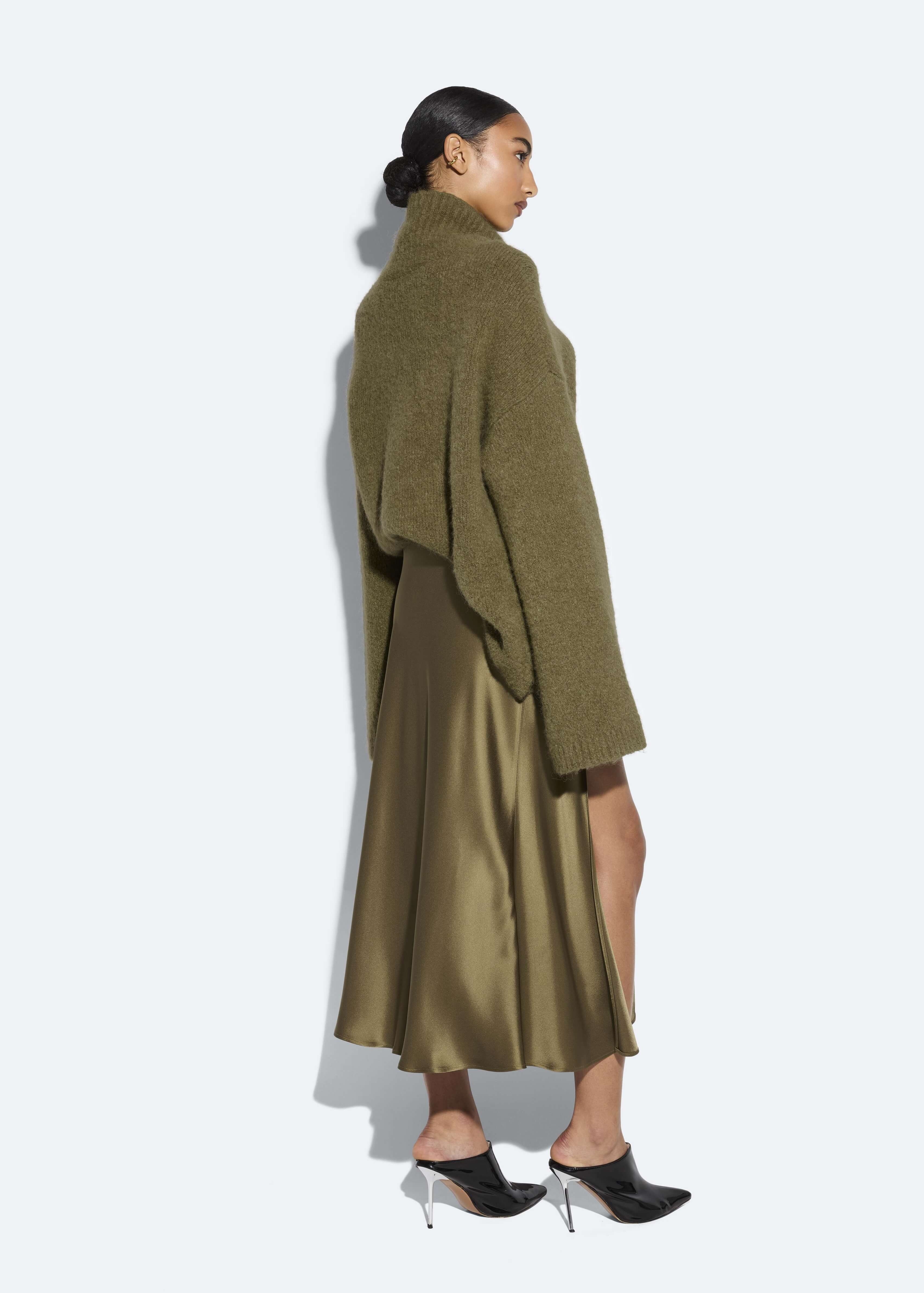 Satin Bias Midi Skirt - 3