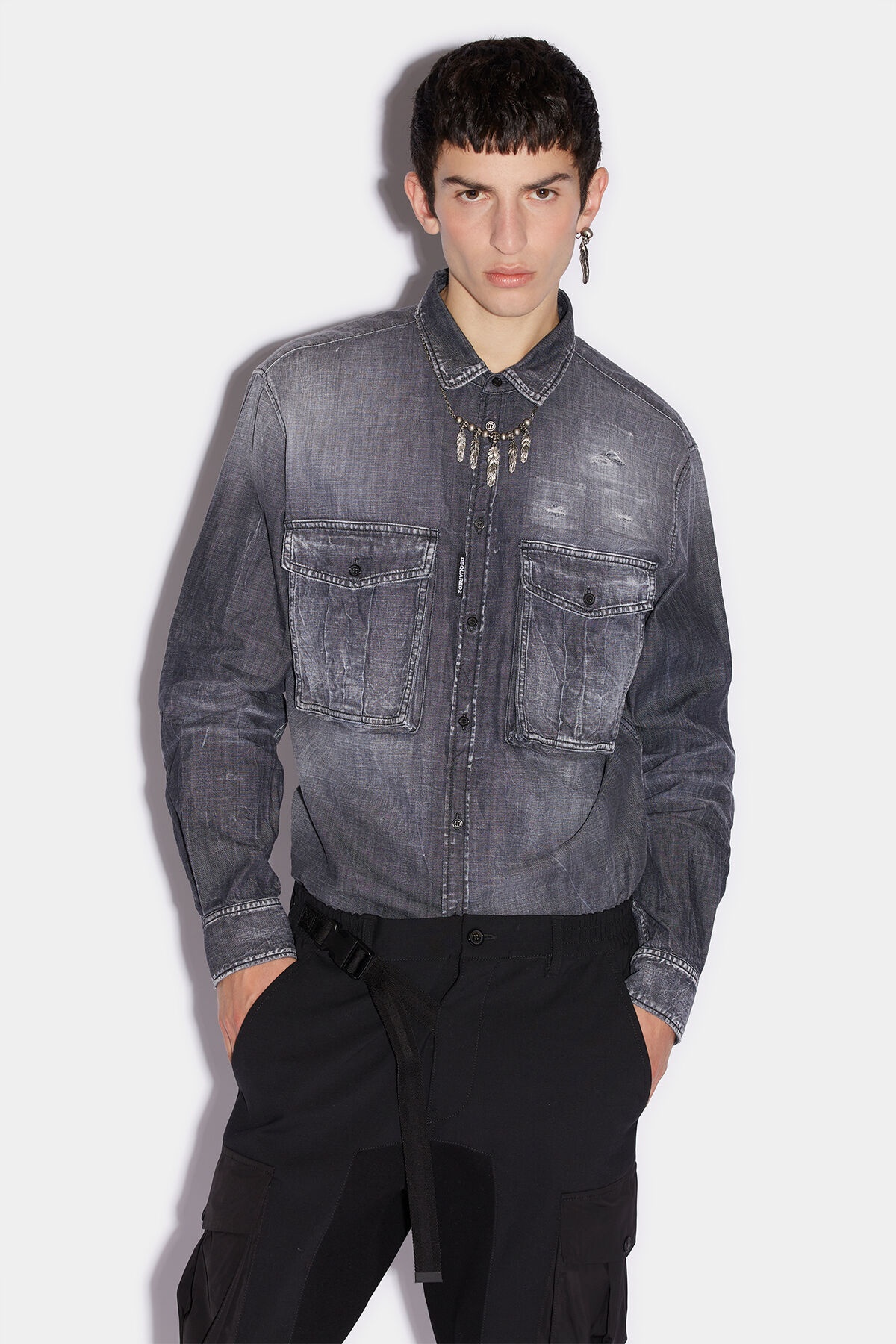 GREY WASH DAN SHIRT - 1