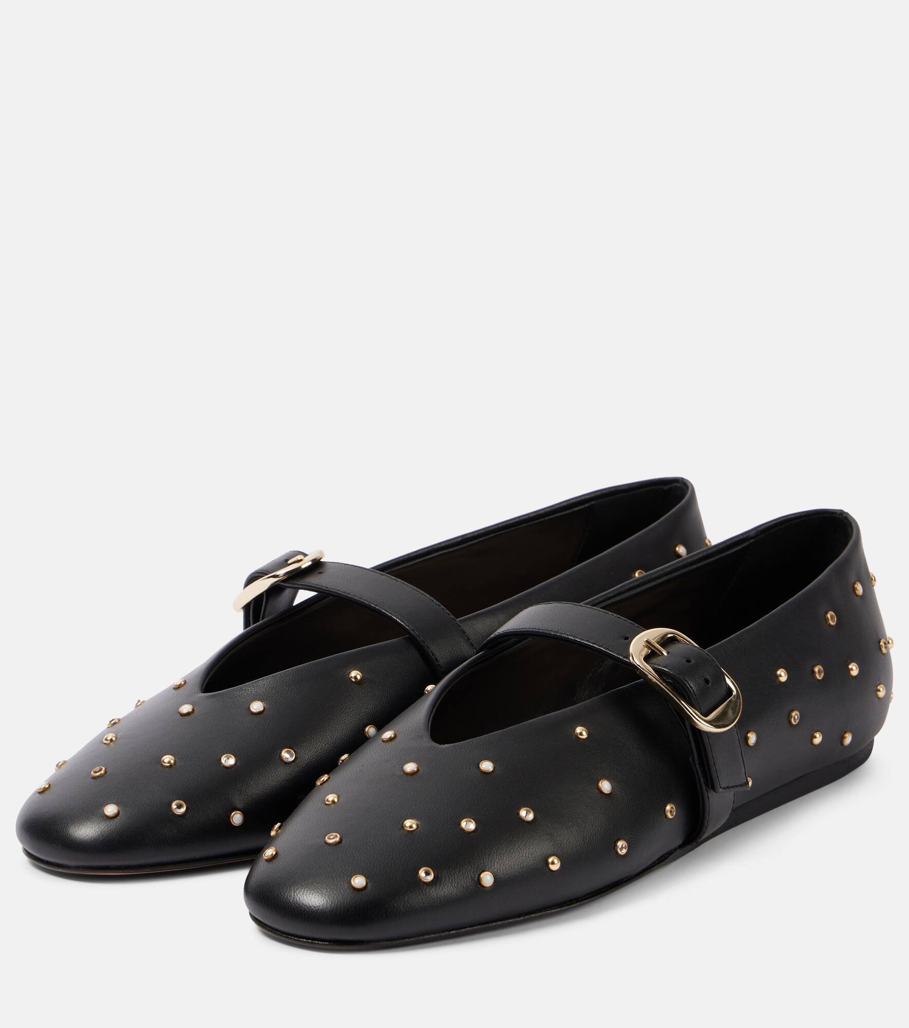 Stella embellished leather ballet flats - 4