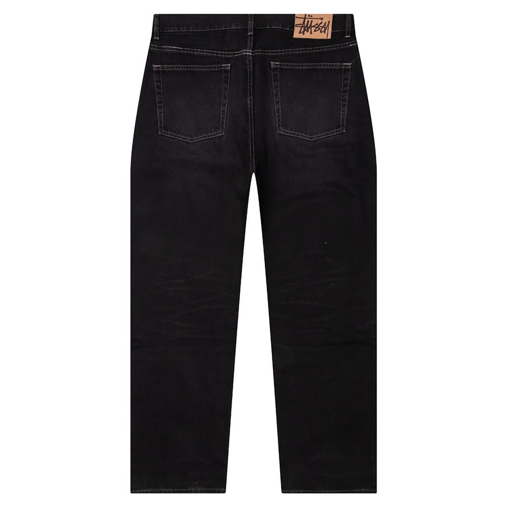 STUSSY・BIG OL JEANS DENIM TNT DSTRSS Stüssy BIG OL JEANS DENIM TNT DISTRESSED - BLACK | REVERSIBLE