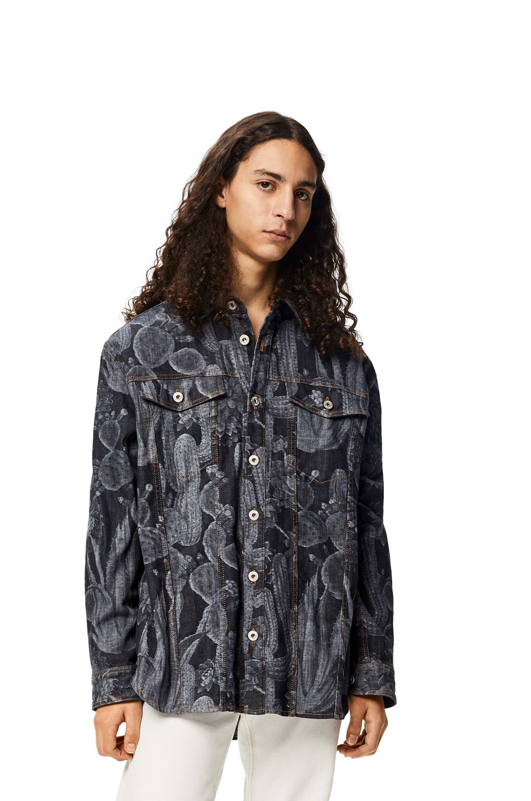 Cactus print overshirt in cotton - 3