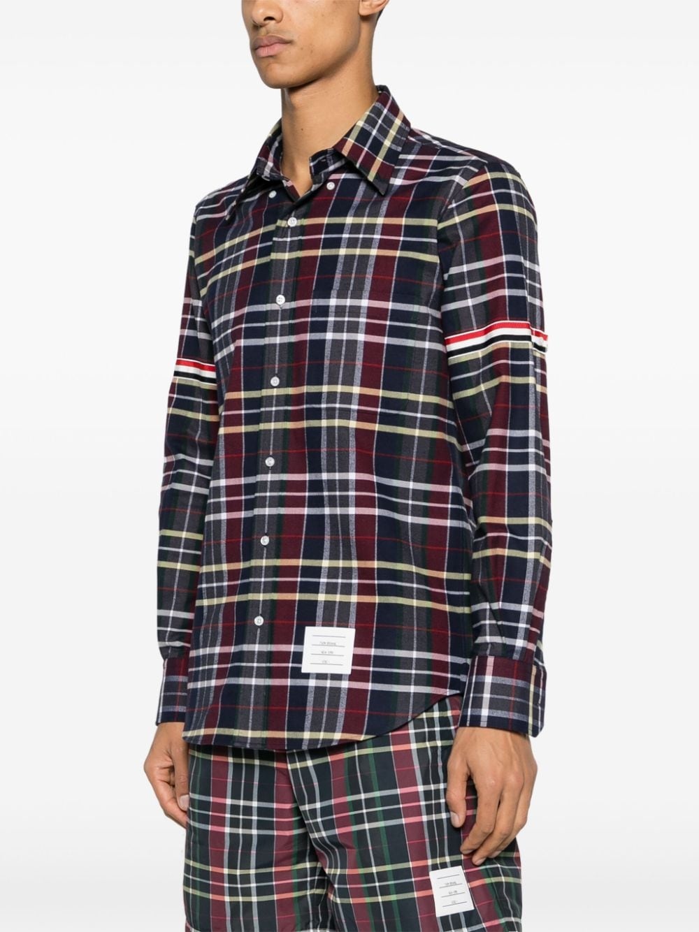 tartan-check flannel shirt - 3