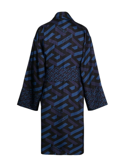 VERSACE Greca-pattern silk robe outlook