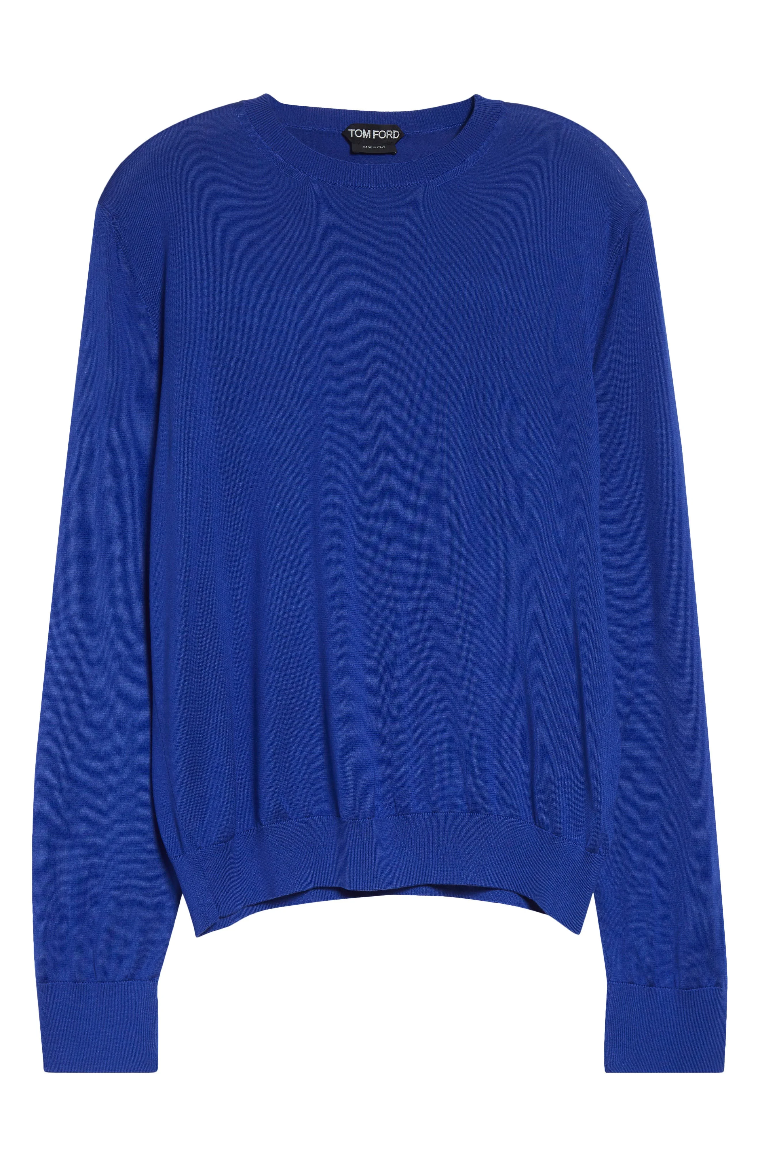 TOM FORD Fluid Silk Crewneck Sweater in Royal Blue at Nordstrom - 1