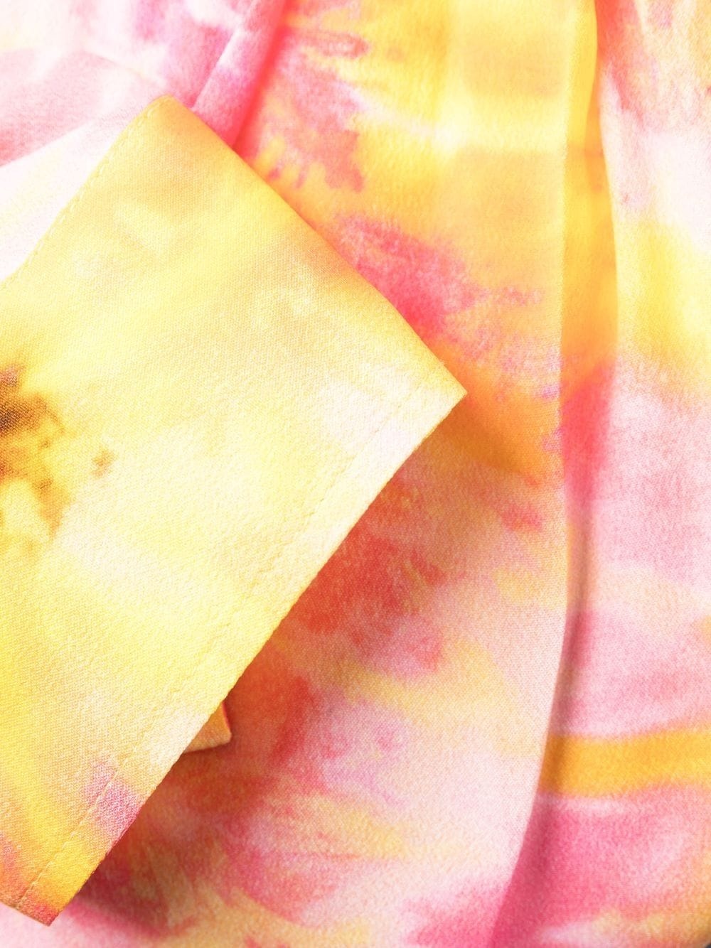 tie-dye print fitted-waist shirt dress - 8