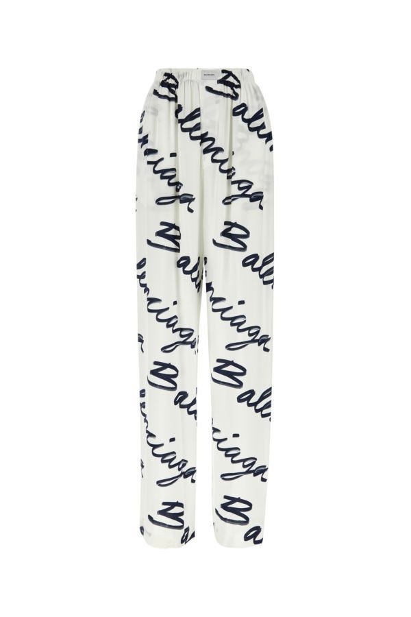 パンツ Balenciaga Printed Viscose Pyjama Pant Balenciaga Women Printed Viscose Pyjama Pant In